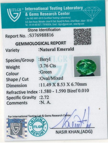 Emerald - 3.76 Carat