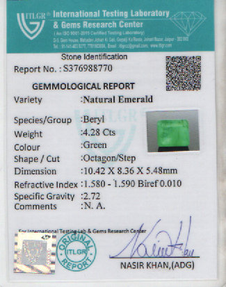 Emerald - 4.28 Carat