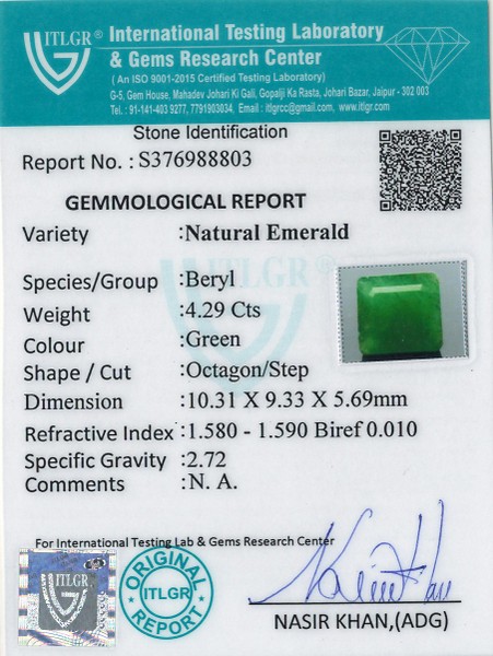 Emerald - 4.29 Carat