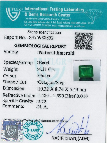 Emerald - 4.31 Carat