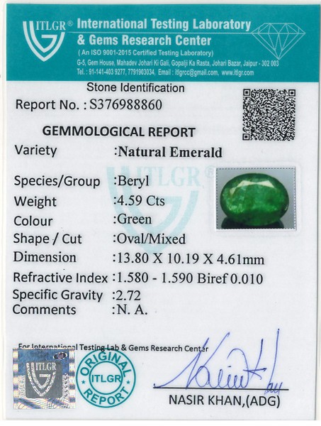 Emerald - 4.59 Carat