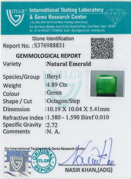 Emerald - 4.89 Carat