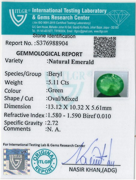Emerald - 5.11 Carat