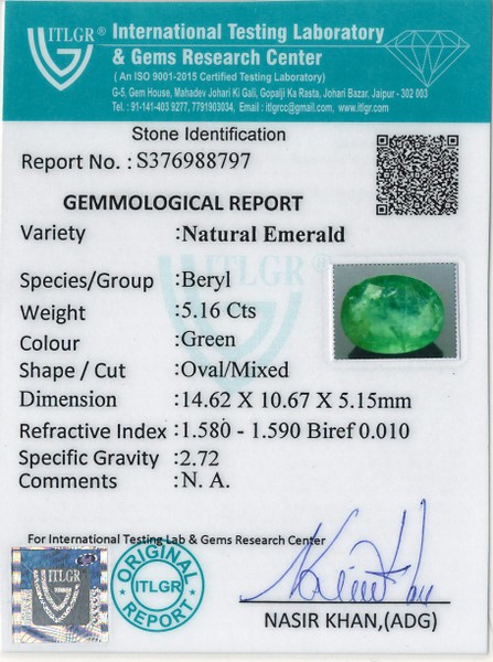 Emerald - 5.16 Carat
