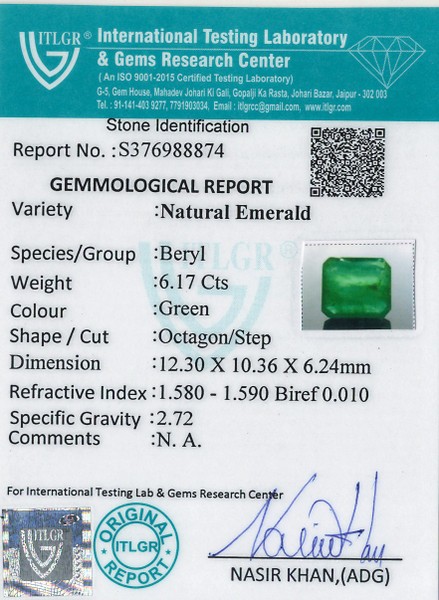 Emerald - 6.17 Carat