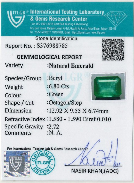 Emerald - 6.8 Carat