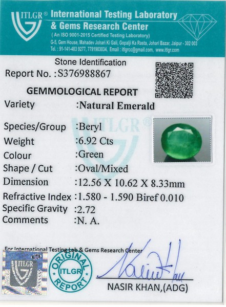 Emerald - 6.92 Carat