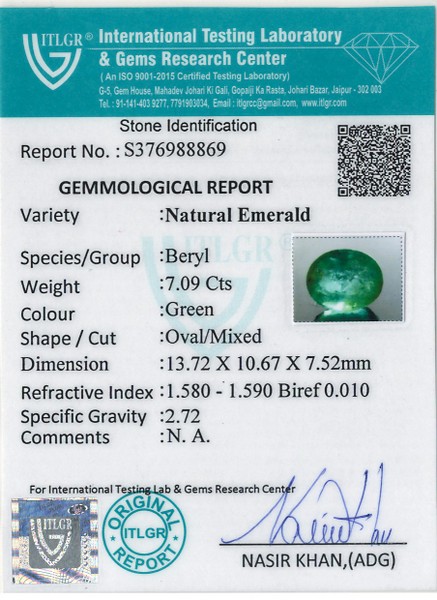 Emerald - 7.09 Carat