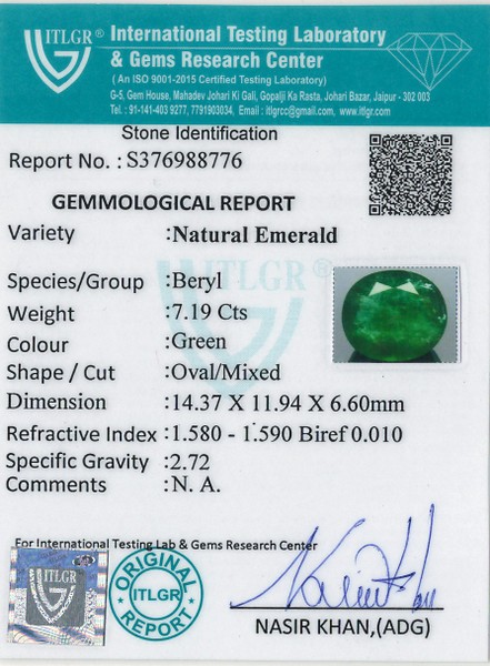 Emerald - 7.19 Carat