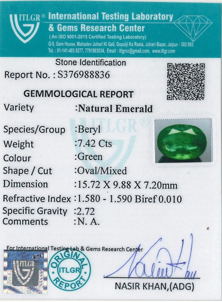 Emerald - 7.42 Carat
