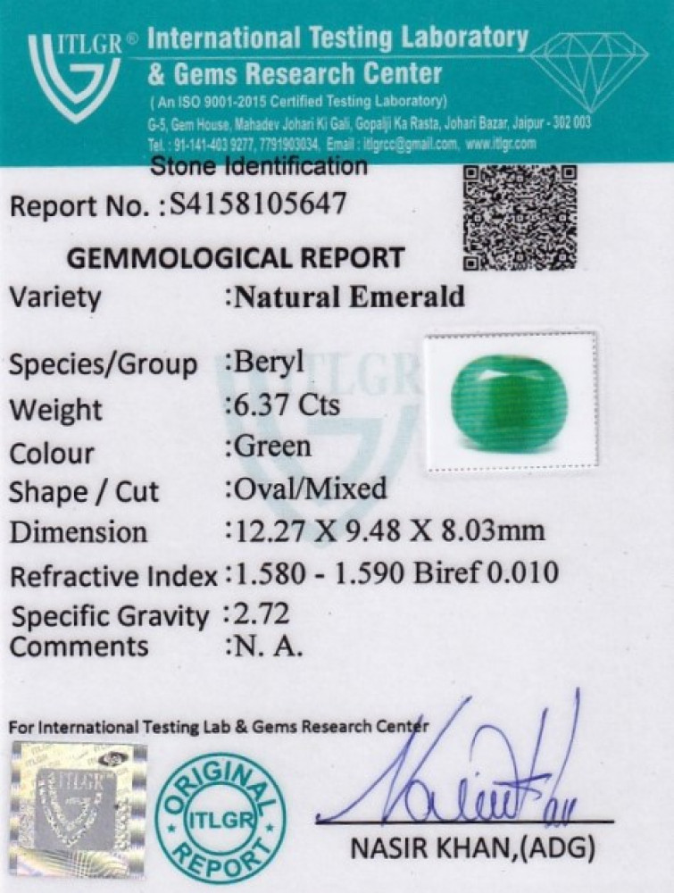 Emerald - 6.37 Carat