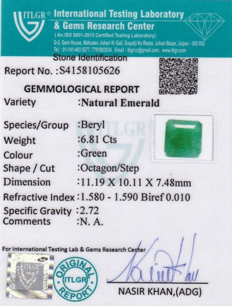 Emerald - 6.81 Carat