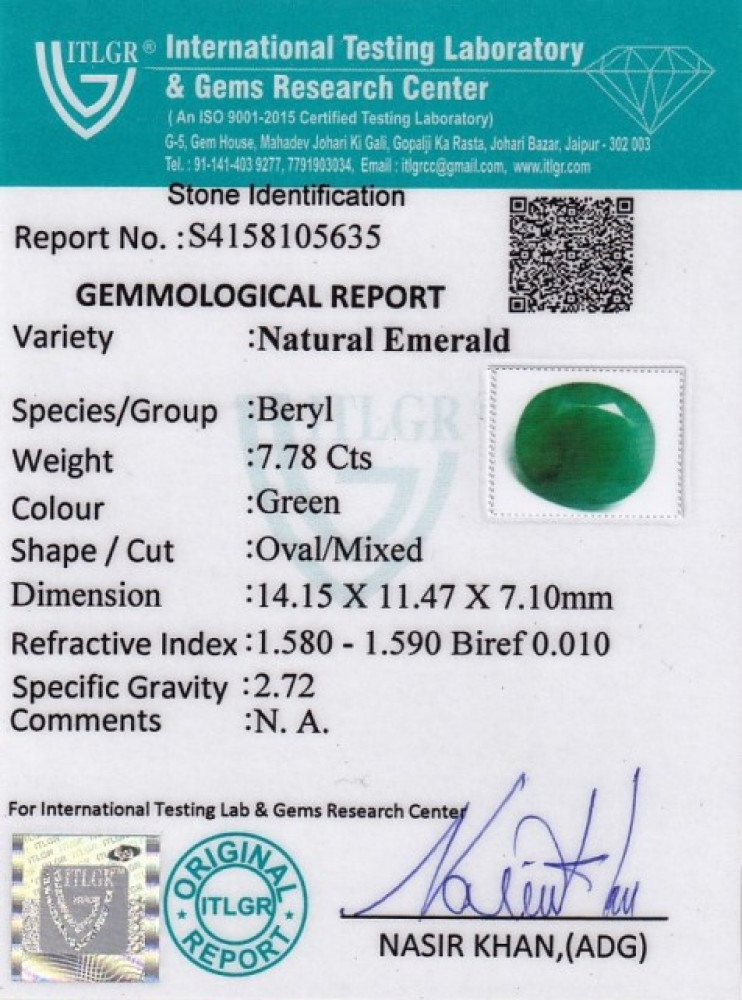 Emerald - 7.78 Carat