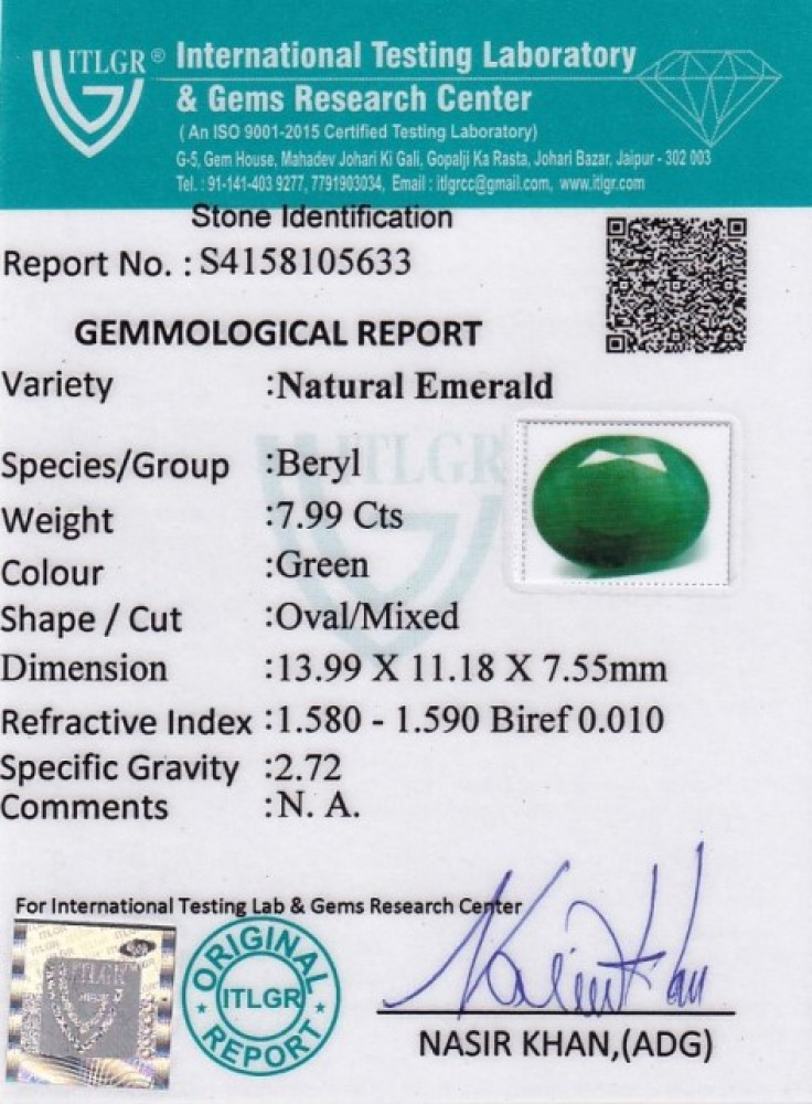 Emerald - 7.99 Carat