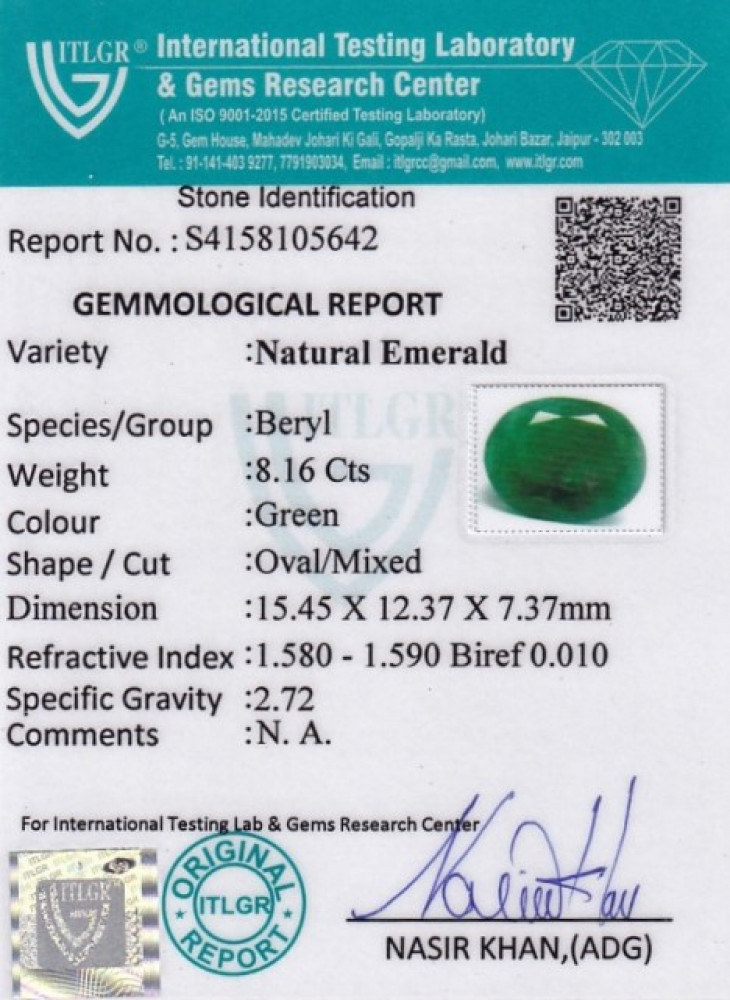 Emerald - 8.16 Carat