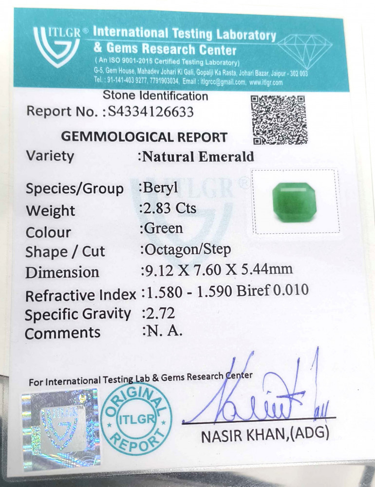 Emerald (Panna) - 2.83 Carat