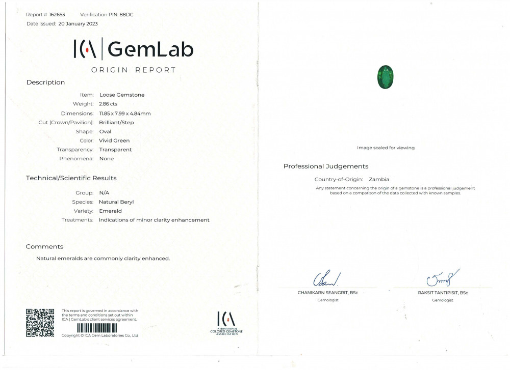 Minor Oil Emerald - 2.86 Carat