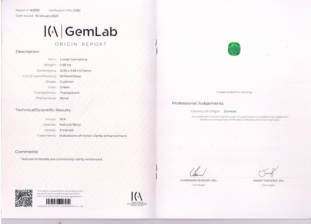 Minor Oil Emerald - 5.48 Carat