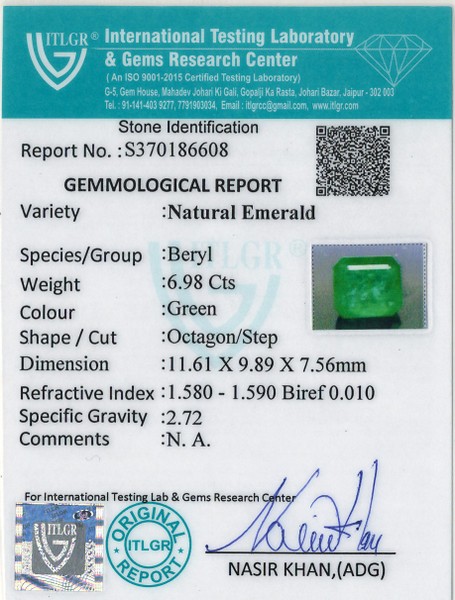 Emerald - 6.98 Carat