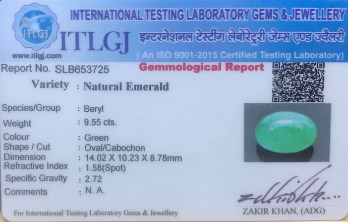 Emerald Cabochon - 9.55 Carat