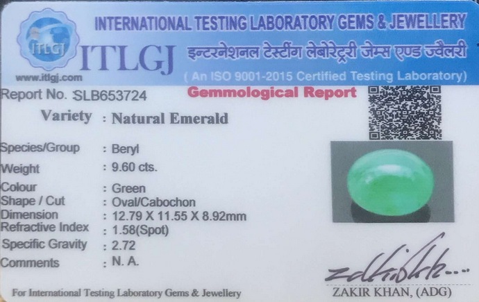 Emerald Cabochon - 9.60 Carat