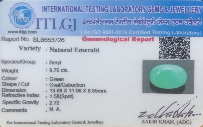 Emerald Cabochon - 9.76 Carat