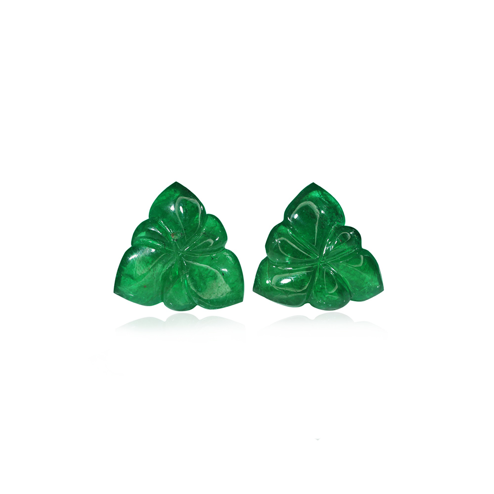 Emerald Carving Pair - 16.35 Carat