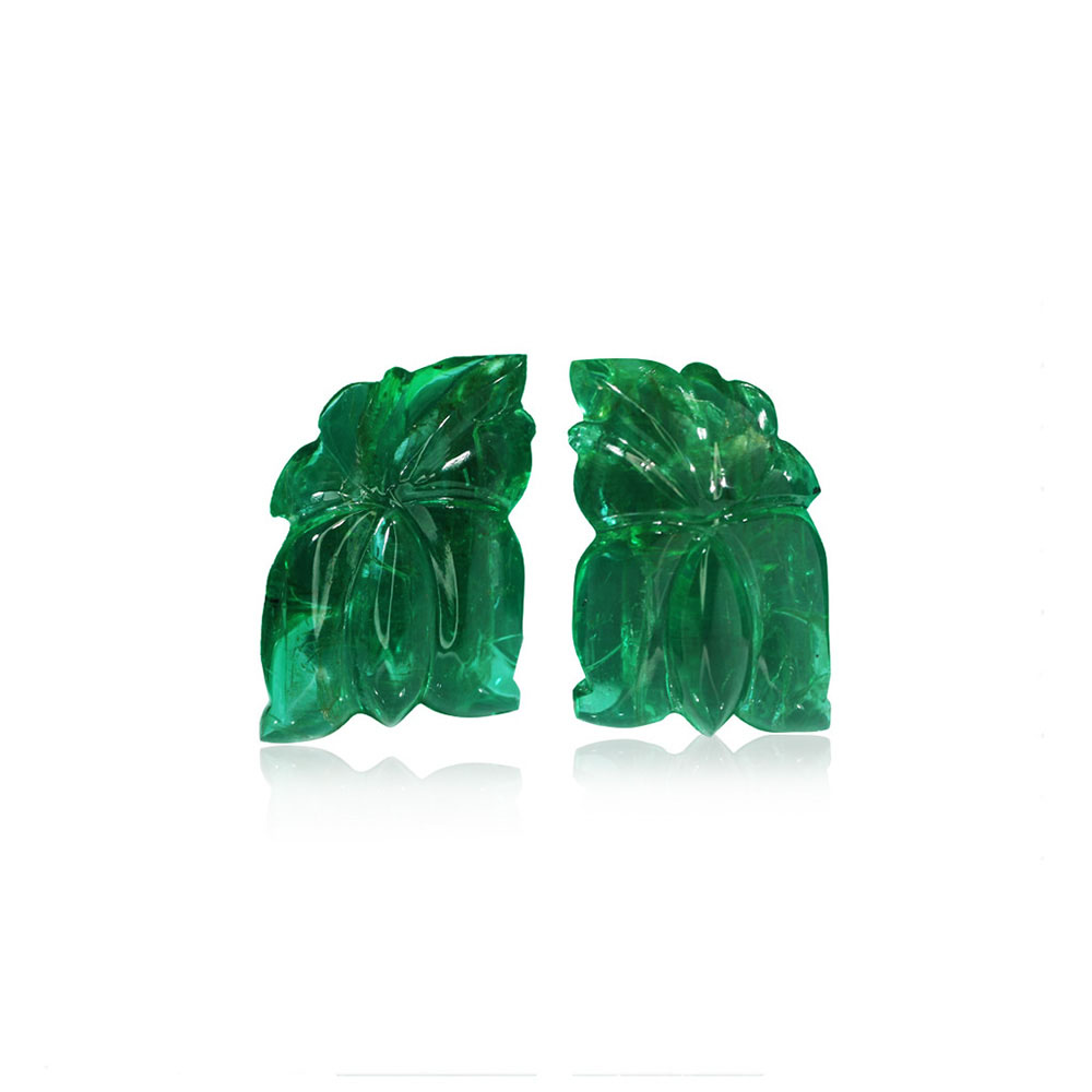 Emerald Carving Pair - 31.64 Carat