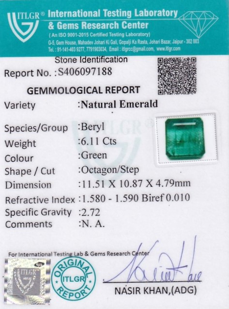 Emerald - 6.11 Carat