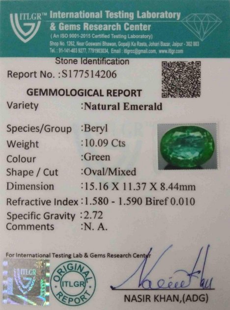 Emerald - 10.09 Carat