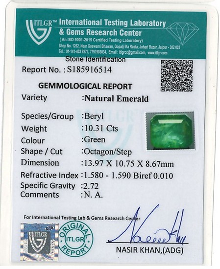 Emerald - 10.31 Carat