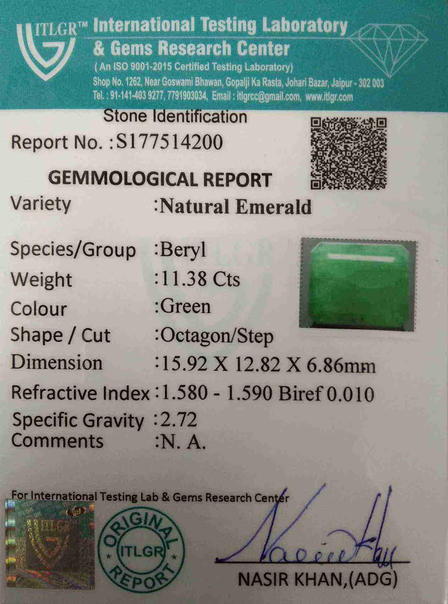 Emerald - 11.38 Carat