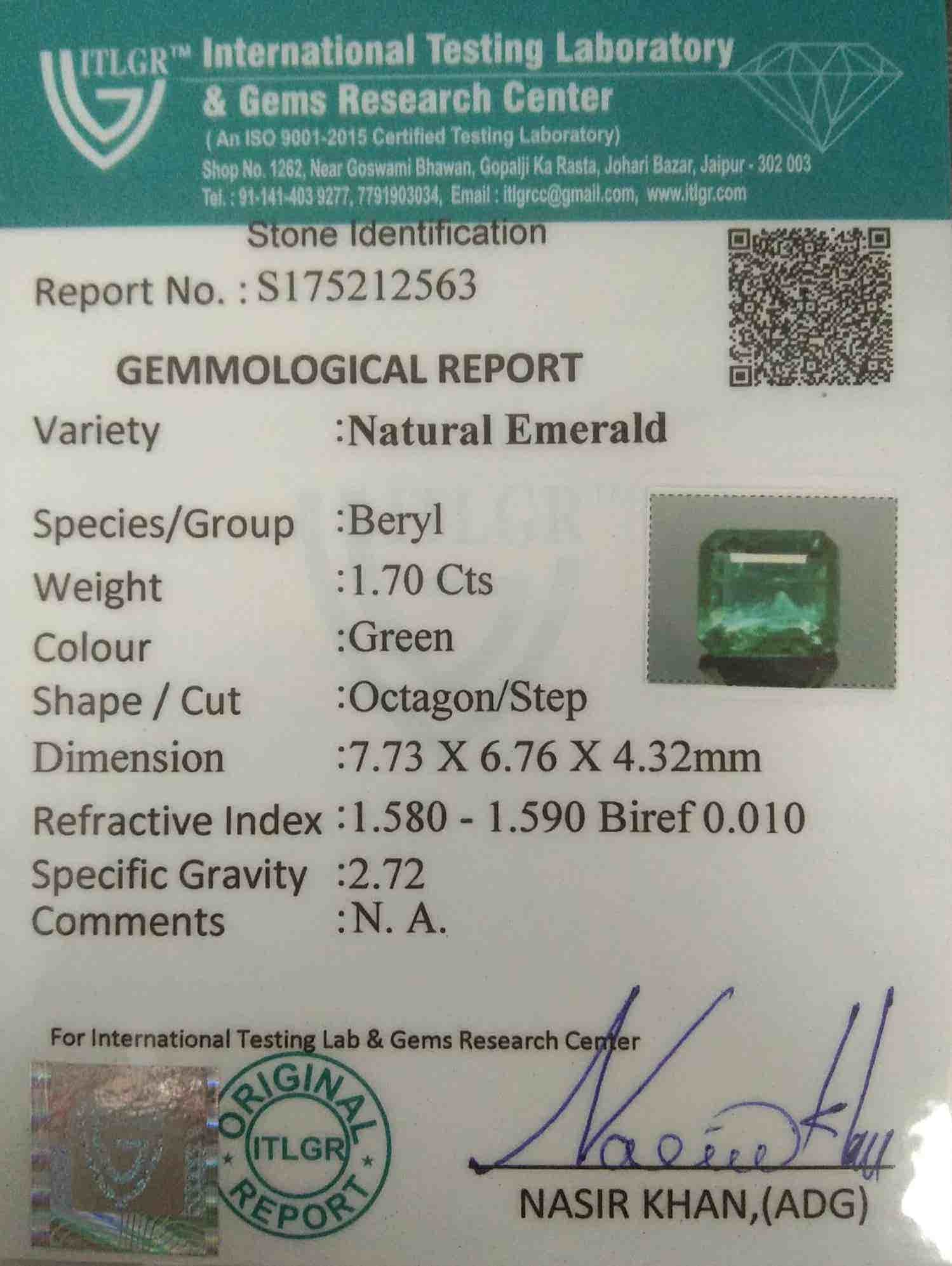 Emerald - 1.69 Carat