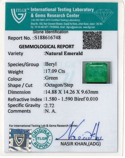 Emerald - 17.09 Carat