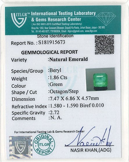 Emerald - 1.86 Carat
