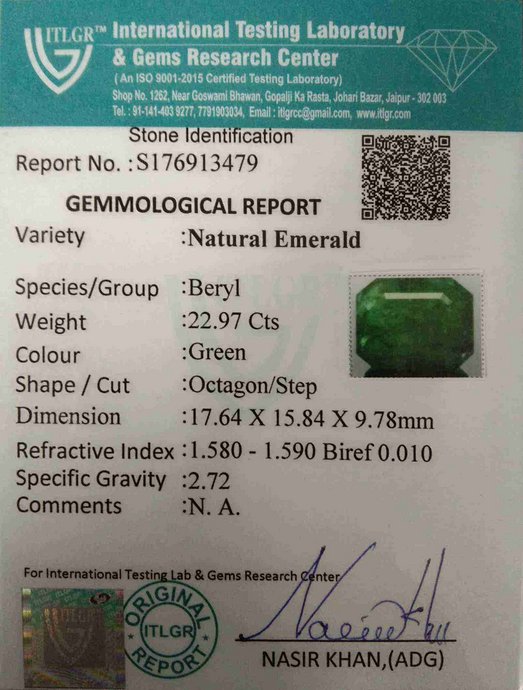 Emerald - 22.97 Carat