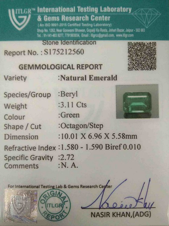 Emerald - 3.11 Carat