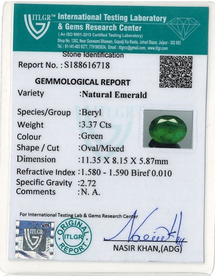 Emerald - 3.37 Carat