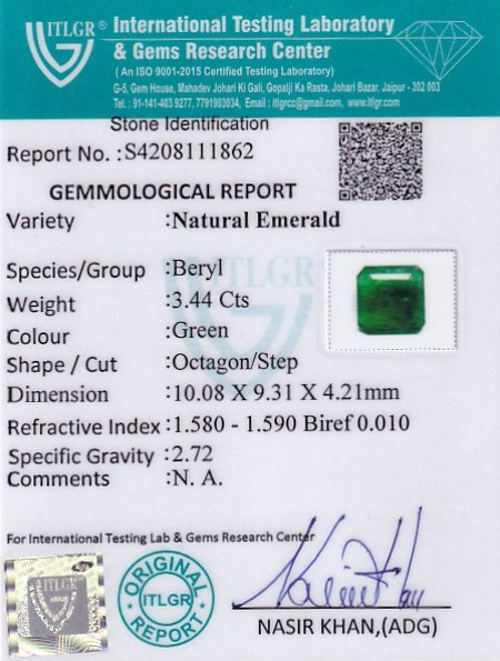Emerald - 3.44 Carat