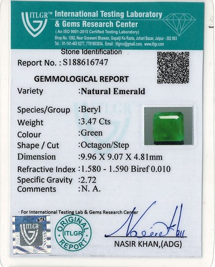 Emerald - 3.47 Carat