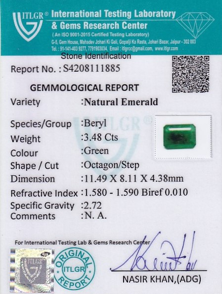 Emerald - 3.48 Carat