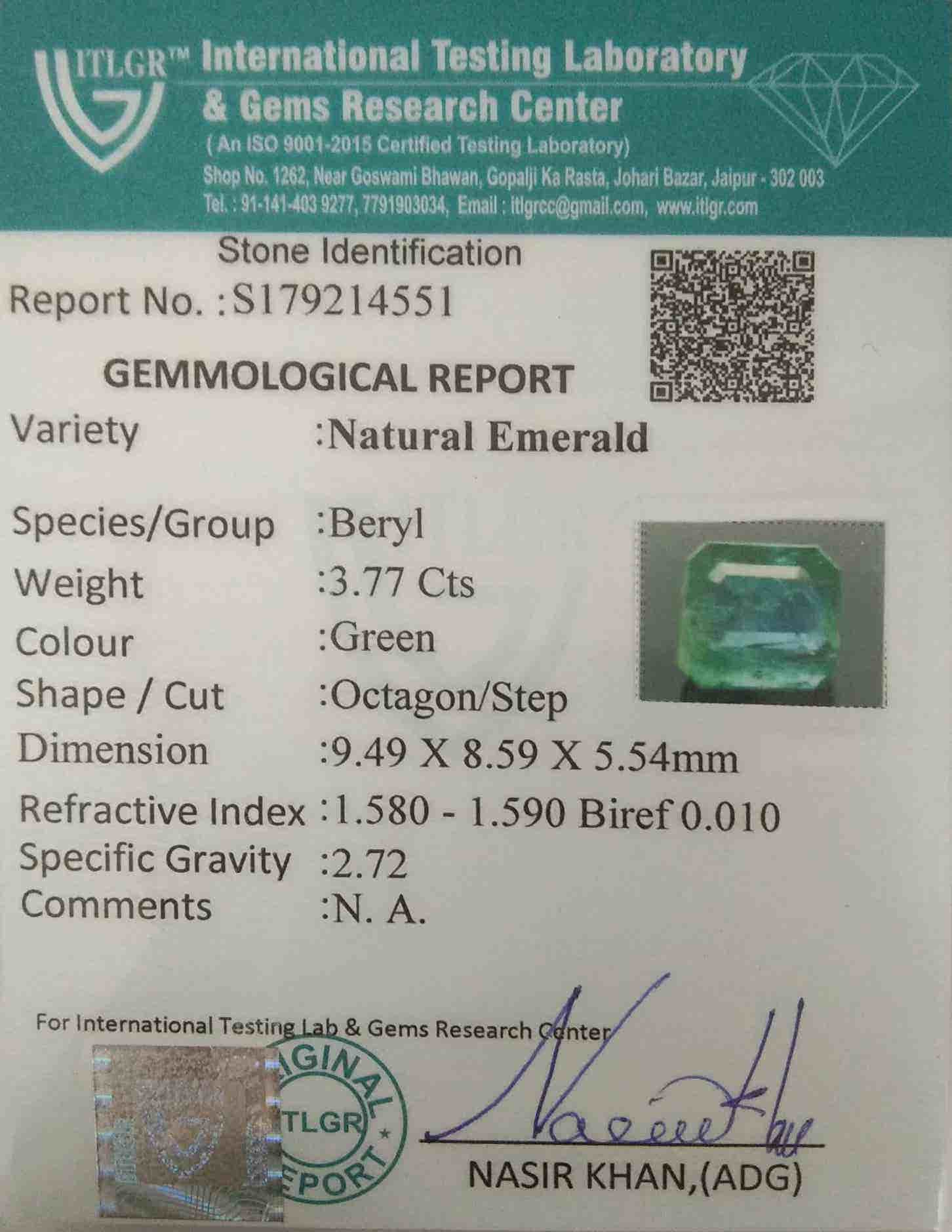Emerald - 3.77 Carat