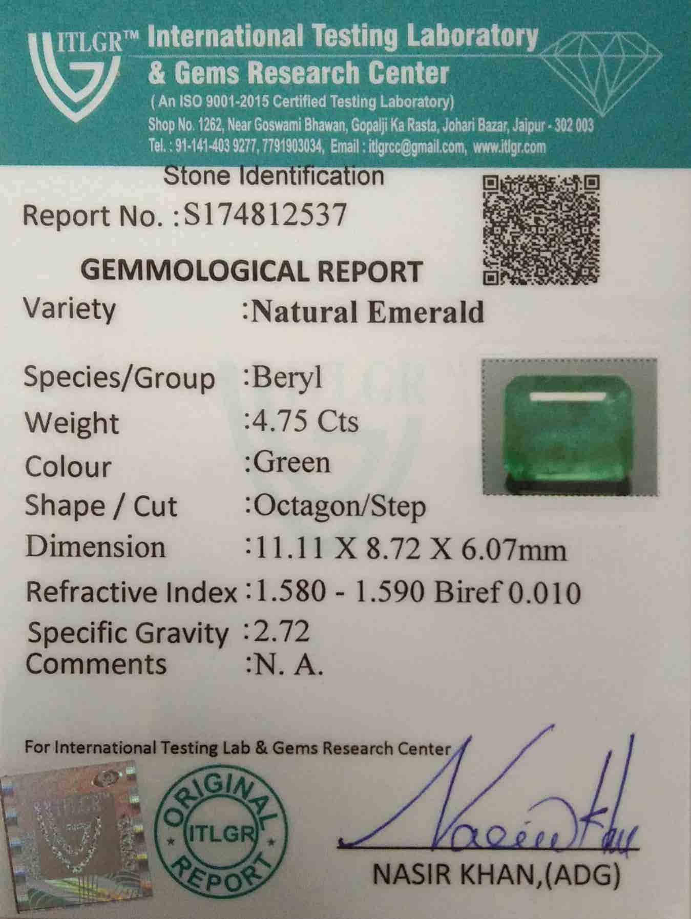 Emerald - 4.75 Carat
