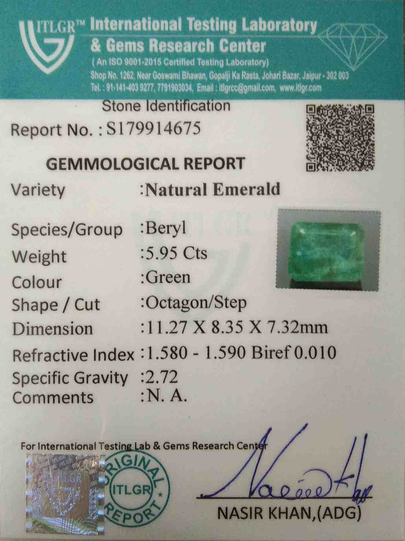 Emerald - 5.95 Carat