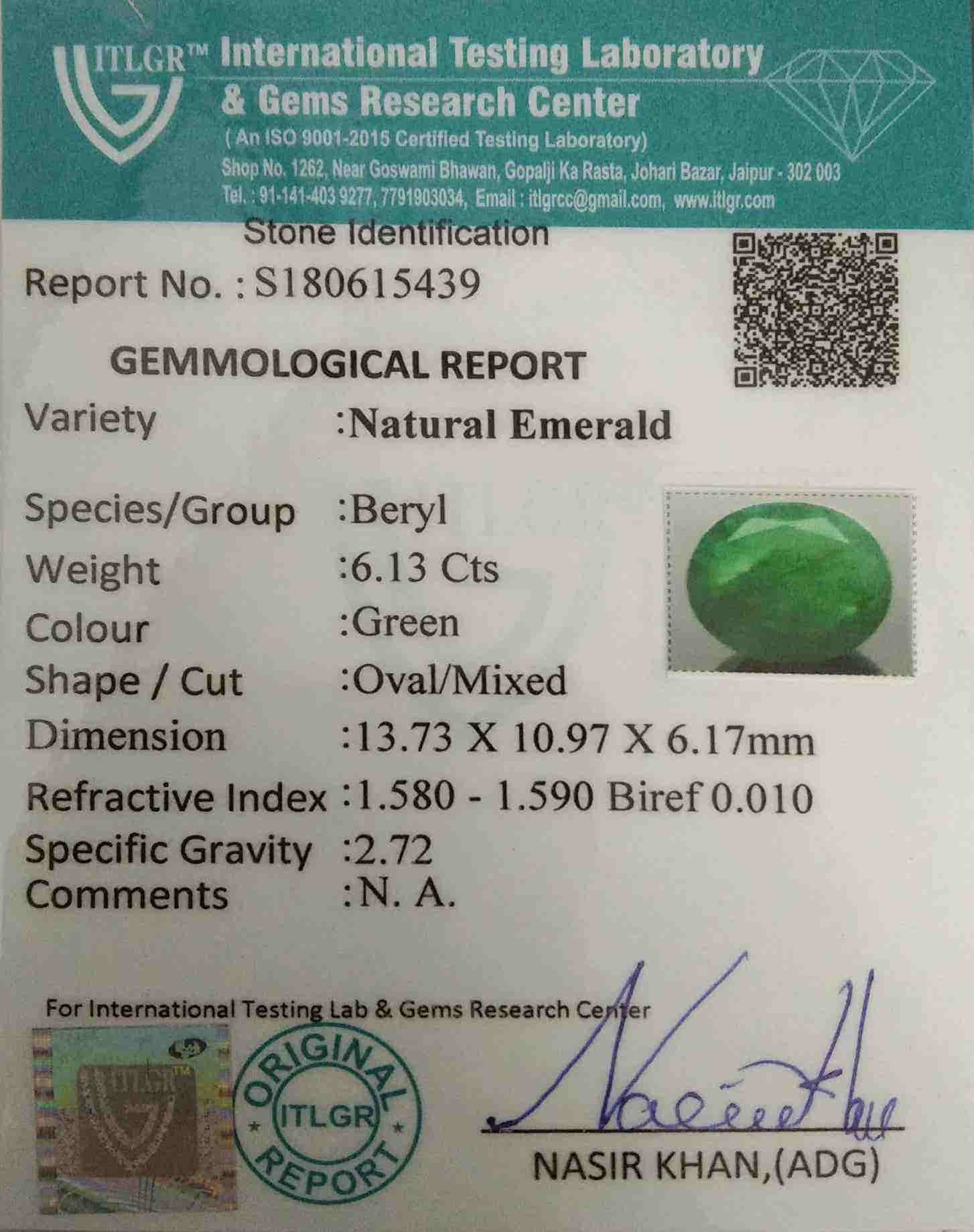 Emerald - 6.13 Carat