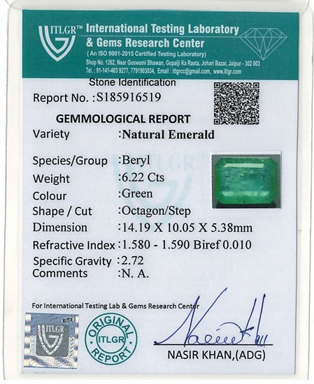 Emerald - 6.22 Carat