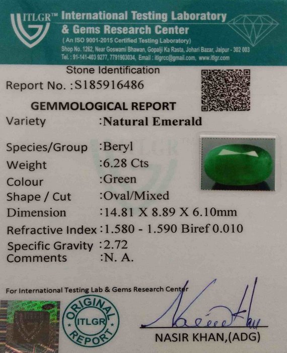 Emerald - 6.28 Carat