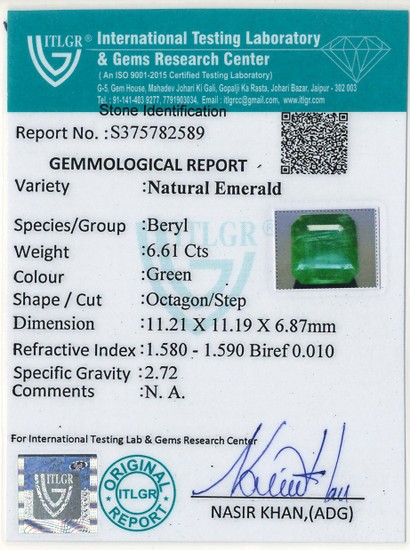 Emerald - 6.61 Carat
