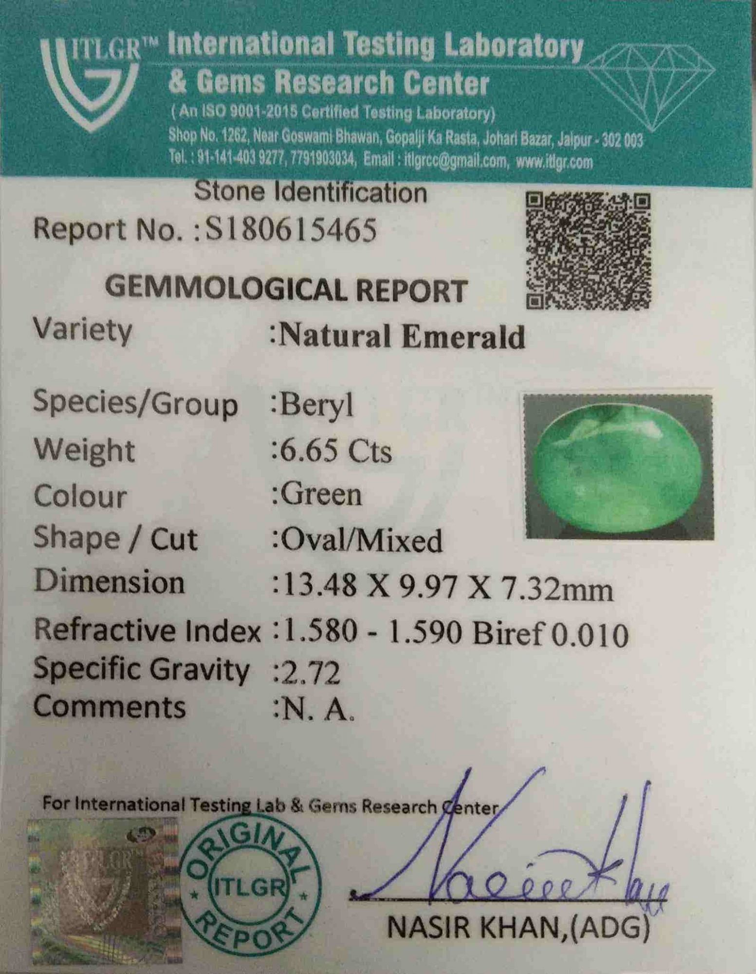 Emerald - 6.65 Carat