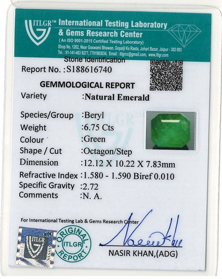 Emerald - 6.75 Carat